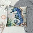 thumbnail image 2 of Orinice  Seahorse Pillow Case Cushion Cover Ocean Creature Themed Throw Pillow Cover  Soft for KidsSea Underwater World Decorative Throw Pillowcase Coral Blue Red Cushion Case White, 2 of 5