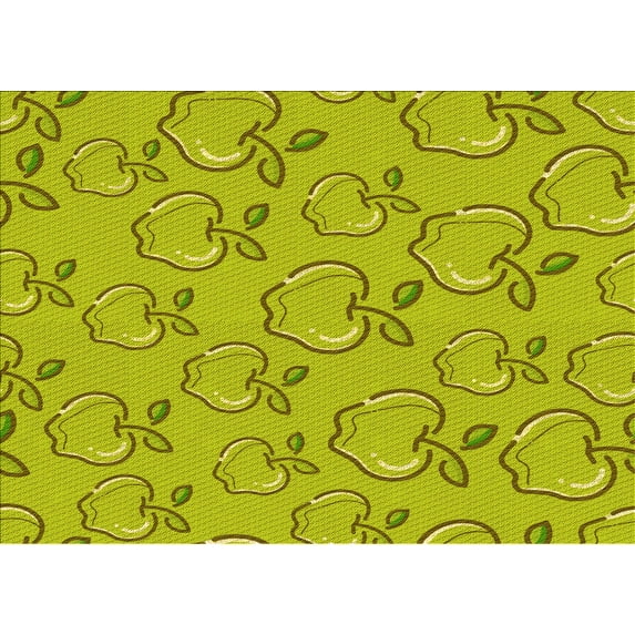 Ahgly Company Indoor Rectangle Patterned Dark Yellow Green Area Rugs, 8' x 12'