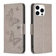 thumbnail image 2 of TECH CIRCLE iPhone 16 Pro Max Wallet Case,Embossed Butterfly PU Leather Credit Card Holder Slots Full Body Protection Kickstand Flip Folio Shockproof TPU Phone Cover for Apple iPhone 16 Pro Max,Gray, 2 of 6