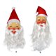 thumbnail image 5 of Inteprter Máscara roja de Papá Noel, gorro navideño, barba, divertida y realista, máscara de Papá Noel, máscaras extravagantes de cabeza Kits de decoración para fiestas Estilo 2, 5 of 6