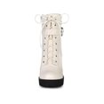 thumbnail image 6 of BLISSFUL STEP Women's Platform Buckle Lace Up Block Heel Ankle Boot, 6 of 7