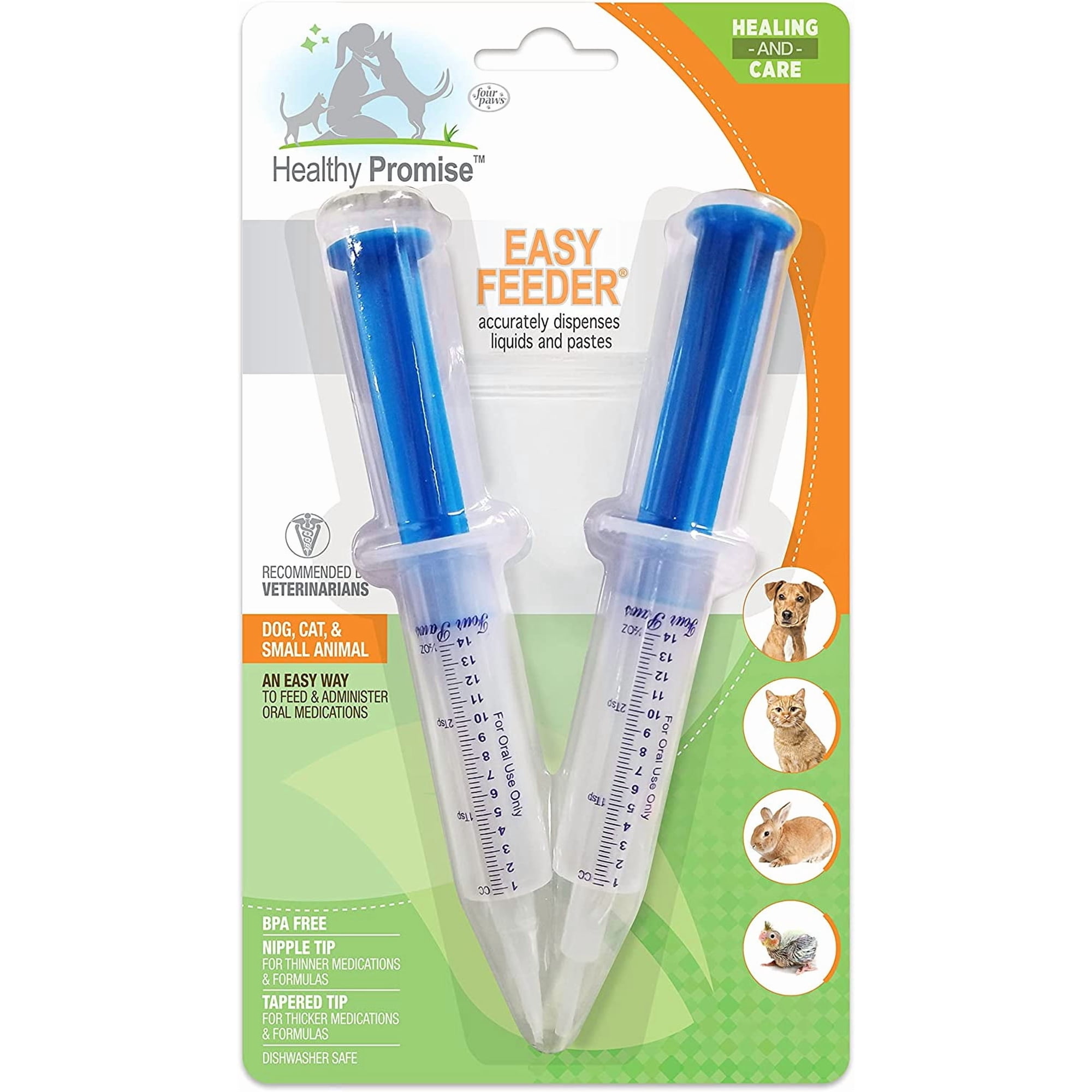Four Paws Healing Remedies Easy Feeder Hand Syringe for Dogs, Cats & Other Small Animals
