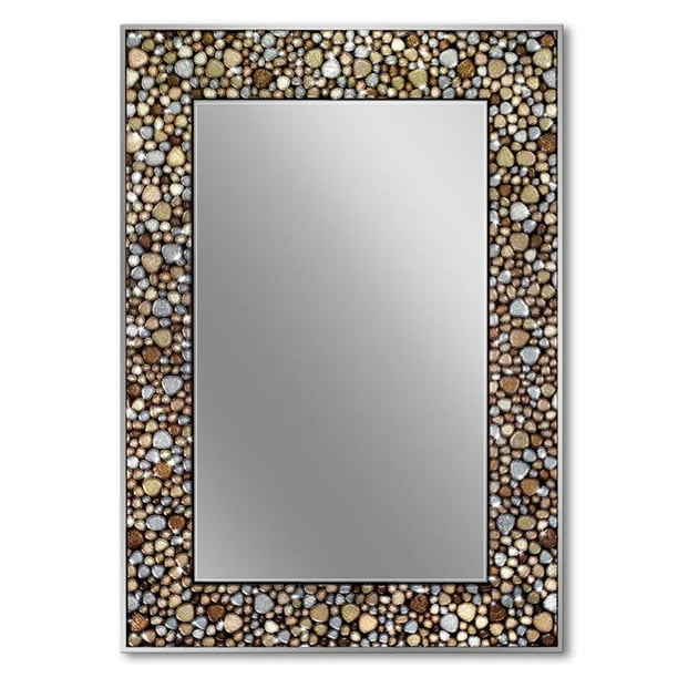 Head West 8125 22 X 32 In Frameless Pebble Glass Mosaic Wall Mirror Rectangle Com Head West 8125 22 X 32 In Frameless, Mosaic Rectangle Mirror