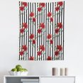 thumbnail image 1 of Watercolor Tapestry, Rose Pattern with Vertical Stripes Pattern Romantic Valentines Day, Fabric Wall Hanging Decor for Bedroom Living Room Dorm, 5 Sizes, Ruby Reseda Green Black, by Ambesonne, 1 of 1