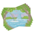 thumbnail image 1 of Ambesonne Feminine Place Mats Set of 4, Rainbow Butterflies, Standard Size, Green and Blue, 1 of 6