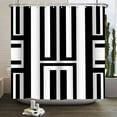 thumbnail image 4 of Lfeey Striped Shower Curtain, Modern Minimalist Polyester Waterproof Bathroom Curtain, Black and White, 72x72 inch, 4 of 5