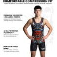 thumbnail image 2 of Exxact Sports Sublimated Men's Wrestling Singlet, High-Performance Powerlifting Singlet, Wrestling Singlets for Men (AM, Samurai), 2 of 7