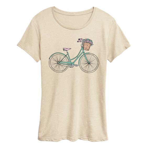 Instant Message - Beach Bike With Flowers Short Sleeve Graphic T-Shirt