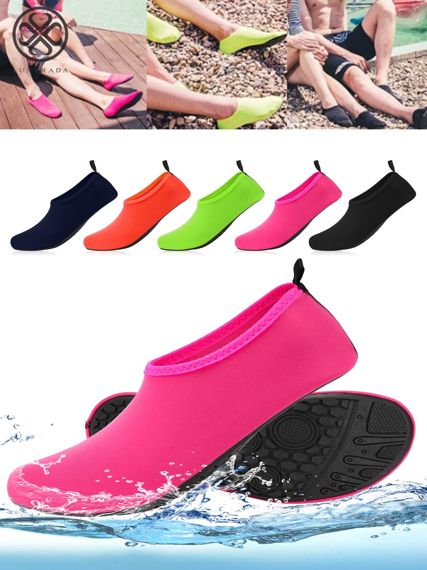Adult Barefoot Water Sports Aqua Shoes Slip-on Swim Beach Dive Yoga Fitness 