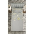 thumbnail image 3 of Ambesonne Ethnic Quilted Bedspread Set 2 Pcs, Grey Swirl Hearts, Twin Size, Beige Yellow Pale Grey, 3 of 3
