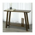 thumbnail image 3 of Volsa Rustic Modern 2-Tier Solid Wood Console Table in Walnut, 3 of 4