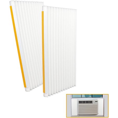 Window Air Conditioner Foam Insulation Panels, AC Side Insulating Panel Kit, 2 Pack,White Beige, 17in High x 9in Wide x 7/8in Thick