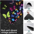 thumbnail image 3 of Black Butterfly Colorful Wings Pattern Kitchen Rugs Sets Of 3,Kitchen Runner Rugs Non Skid Washable,Decorative Kitchen Floor Mats for Kitchen,Sink,Laundry,17"x30"+ 17"x47" + 17"x59", 3 of 6