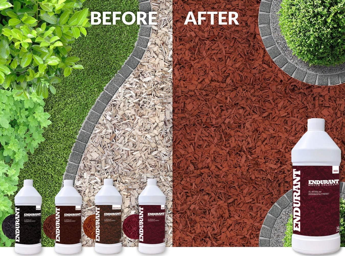 Endurant Mulch Dye Concentrate, Black, 32 oz, Revitalizes 1,000 sq ft. of Faded Mulch.