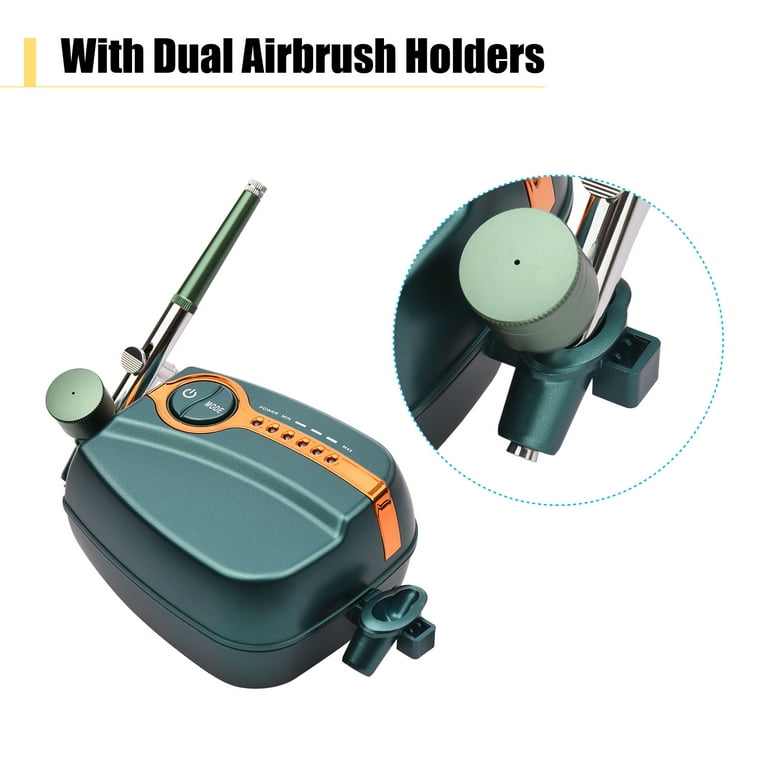 Airbrush Kit with Compressor 30PSI Air Brush Gun Rechargeable Portable  Handheld Cordless Airbrush for Nail Art, Painting, Cake Decor, Cookie,  Mode, Makeup, Barber green