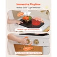 thumbnail image 4 of KFFKFF Wooden Play Kitchen Set for Kids, Interactive Toy Kitchen with Lights & Sounds, Includes Food & Cookware Accessories, Features Sink, Oven, Stove, and Storage Cabinet, Suitable for Ages 3-8, 4 of 9