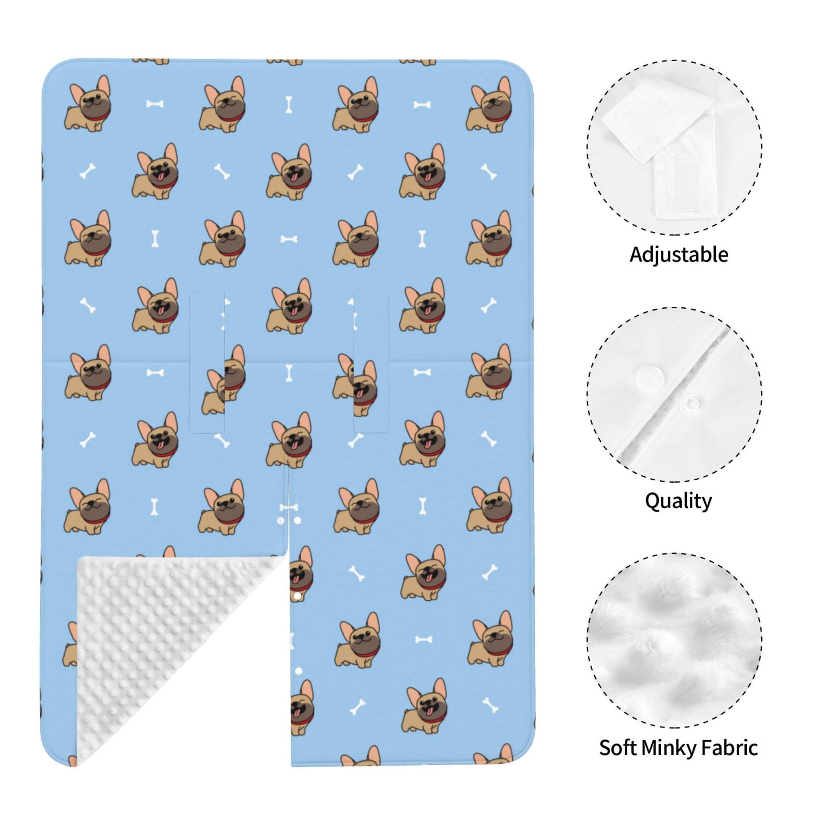 Naloa Brown French Bulldog Baby Car Seat Cover, Breathable Baby Carrier Cover, Multiuse Baby Carrier Cover & Nursing Breastfeeding Cover