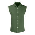 thumbnail image 1 of Men's Summer Hawaiian Solid Color Sleeveless Button-Down Shirt 2XL, 1 of 4