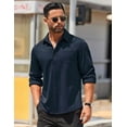 thumbnail image 4 of COOFANDY Men's Untucked Wrinkle Free Shirt Casual Long Sleeve Stretch Button Up Shirts, 4 of 8