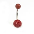 thumbnail image 2 of Belly Button Ring with Acrylic Textured Designed Balls 14ga 3/8 inches 10mm, 2 of 6