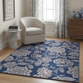 thumbnail image 3 of Madison Transitional 5' x 7' Navy and Cream Polypropylene Indoor Area Rug, 3 of 7
