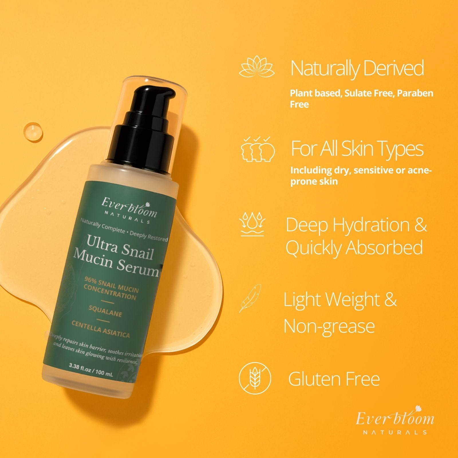 Snail Skincare Gift Set - Hydrating Repair Serum and Moisturizer, 2 Piece Set
