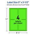 thumbnail image 6 of Avery Printable Rectangle Labels, Neon Green, 5" x 3.5", 320ct, 6 of 11