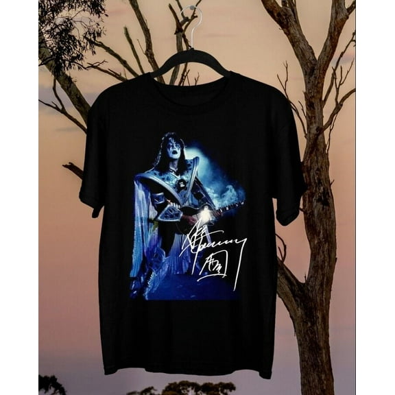 Ace Frehley Cotton Men Women Gift For Fans Cotton Black T-Shirt Full Sizes