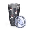 thumbnail image 2 of 16oz Tumblers Dark Christmas Snowman Pattern Stainless Steel Vacuum Insulated Double Wall Travel Tumbler Cups Mug with Lid and Straw,Cleaning Brush for Coffee,Tea, 2 of 4