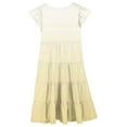 thumbnail image 5 of shoper Dresses for Girls 7 Ruffled Sleeve Gradient Color Crew Neck Swing Flowy Summer Dress Girls Flower Girl Communion Dress Yellow 130, 5 of 5