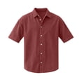 thumbnail image 6 of Domuza Men's Casual Button Down Corduroy Shirts Short Sleeve Regular Fit Fashion Camp Beach Shirts Tops Wine 4XL, 6 of 7