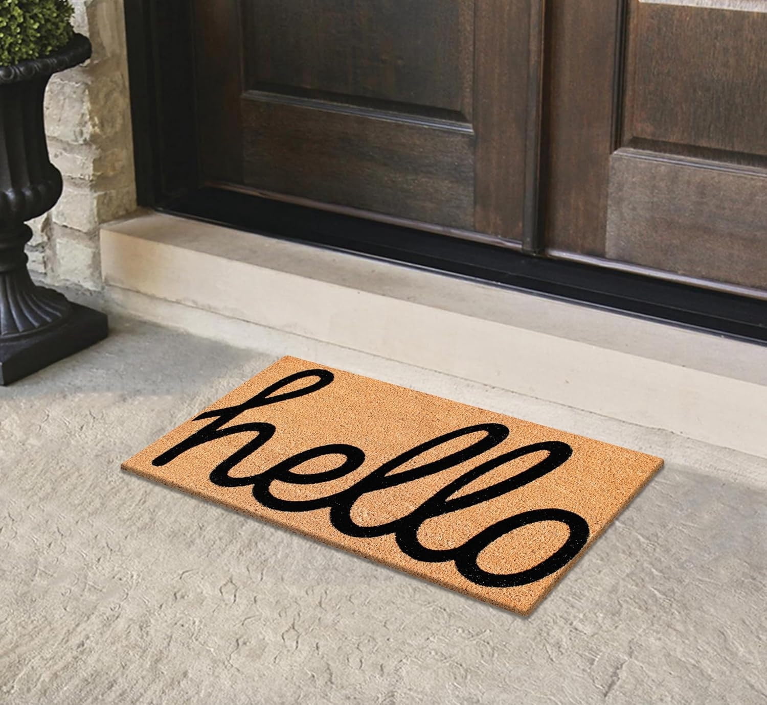 A1HC Natural Coir Door Mat for Front Door, Anti-Shed Treated Durable Doormat for Outdoor Entrance, Heavy Duty, Low Profile Door Mat, Easy to Clean, Long Lasting Doormat