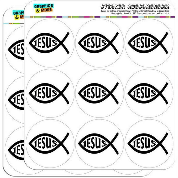 Ichthus Fish Christian Jesus 18 2" Planner Calendar Scrapbooking Crafting Stickers