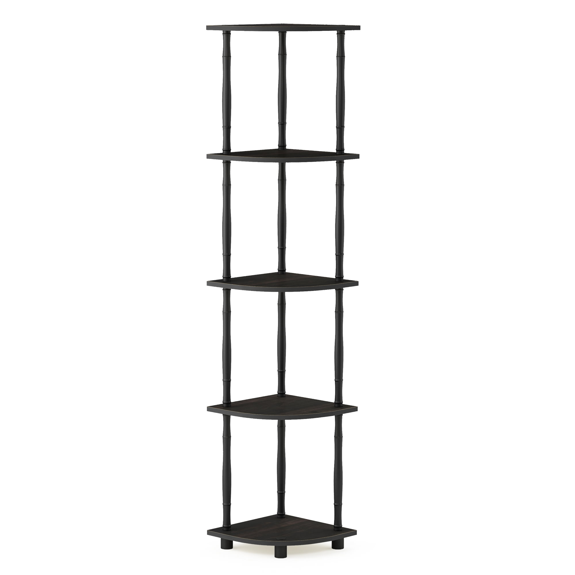 Furinno 11.6"W x 11.6"D x 57.7"H 5Shelf Decorative Shelves, Black
