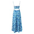 thumbnail image 4 of XIAONU Floral Print Spaghetti Strap Maxi Dress For Women Front Cutout Tiered Vacation Dress, 4 of 6