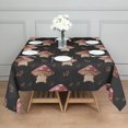 thumbnail image 3 of Red Mushroom Cartoon Black Pattern Square Tablecloth,Waterproof Square Table Cover,Wipeable Spillproof Washable Table Cover for Home Kitchen Party Decor 60"x60"(152x152cm), 3 of 6
