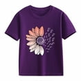 thumbnail image 4 of XIMIN T-Shirts Filles Graphiques Tournesol Manches Courtes Col Rond Coton Coupe Ample Décontractée Été, 4 of 5