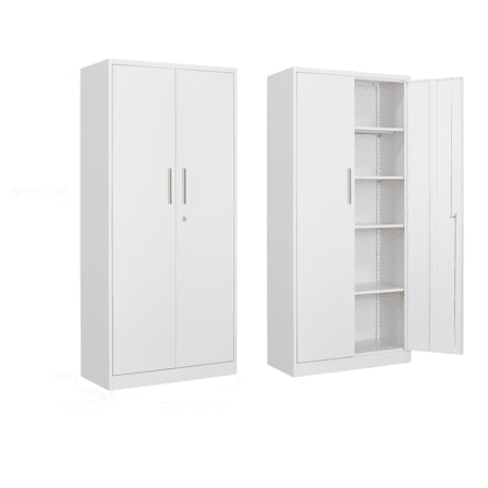 ZOPan Long handle Metal Storage Cabinet ,71" Garage Storage Cabinet with Lock for Home