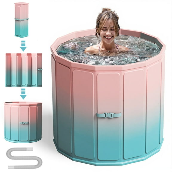 Ice Bath Tub, Foldable Cold Tub Ice Bath, Portable Cold Plunge for Athletes Adults at Home Indoor and Outdoor