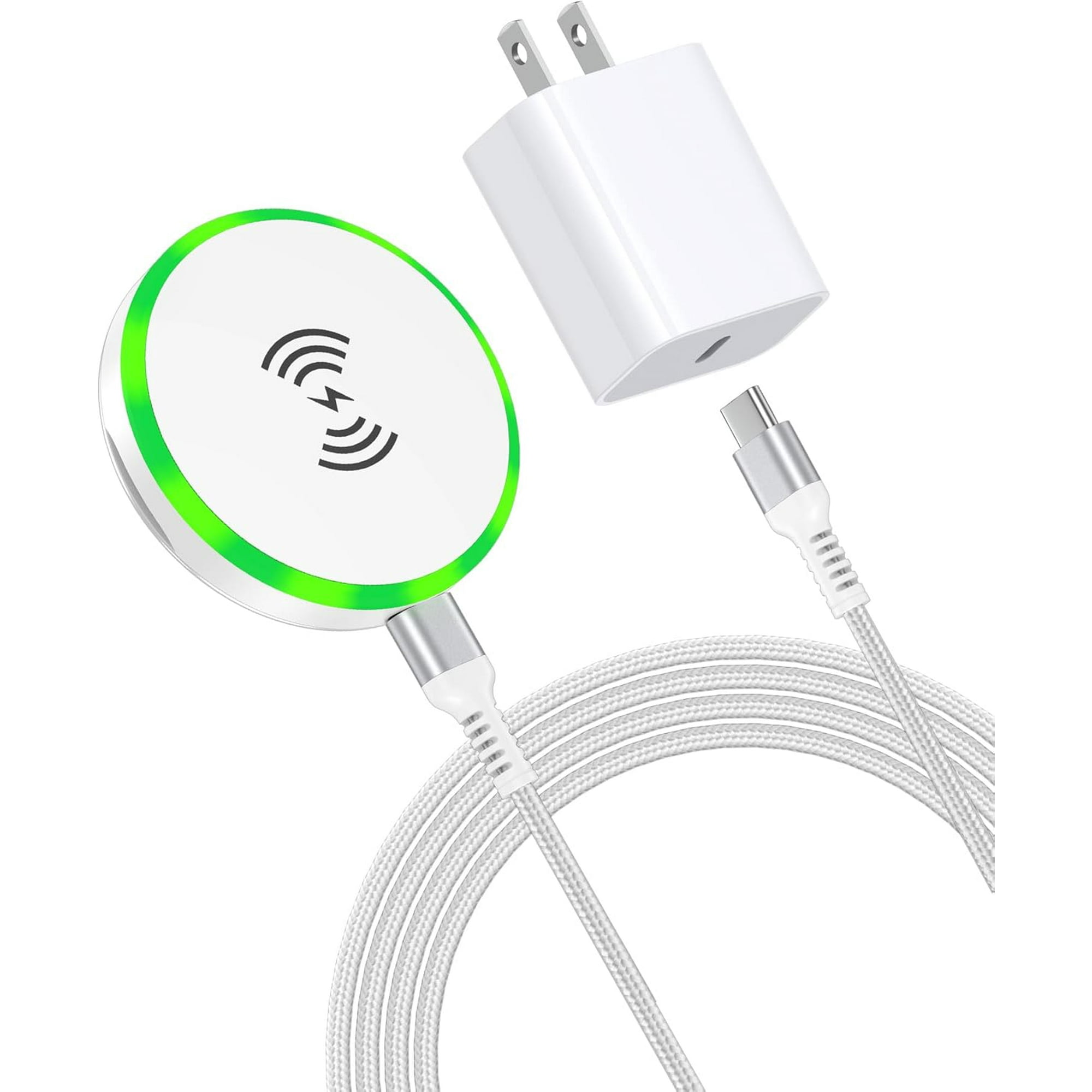 Chargeur Sans Fil Magnétique Rapide Mag-Safe - Compatible IPhone 16/15/14/13/12, AirPods Pro 2/3, Station 15W