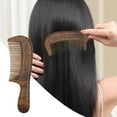thumbnail image 2 of 2025 Dandruff Comb Self Cleaning Scalp Care Massage Energy Comb Wide Hollow Tooth Button Comb For Scalp Exfoliation With Gua Sha Handle, 2 of 9