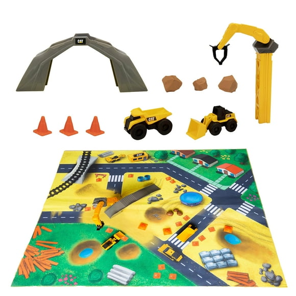 Juguetes de construcción CAT Little Machines con tapete de juego para más de 3 años