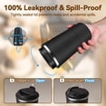 thumbnail image 4 of 12OZ Travel Coffee Mug Insulated Coffee Cup with Spill Leak Proof Lid, Portable Stainless Steel Tumbler Reusable Hot and Cold Water Mug for Car, Daily, Camping-Black, 4 of 4