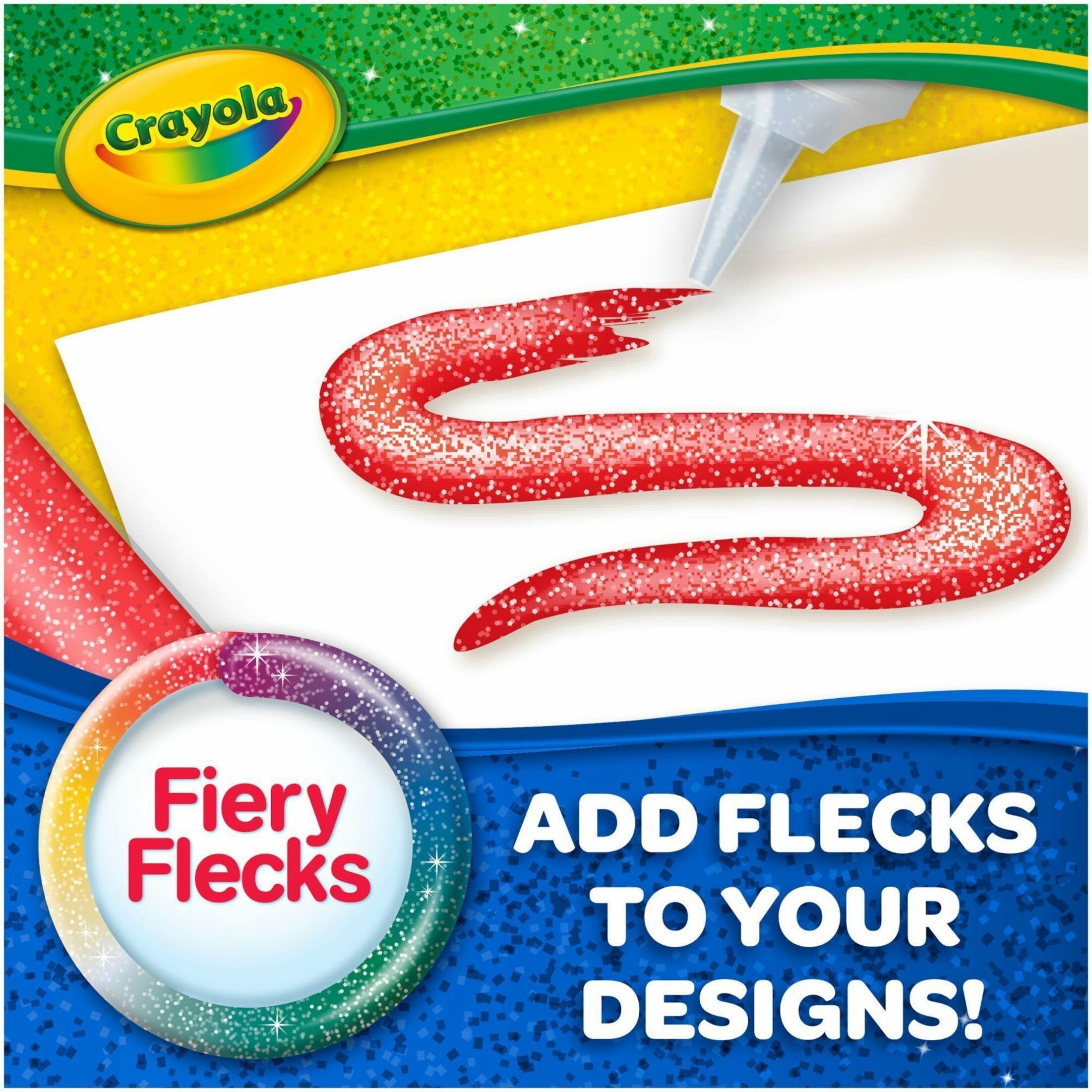 Crayola Bold Washable Glitter Glue with Fiery Flecks (27 Count)