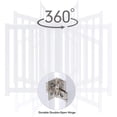 thumbnail image 2 of Wooden Free Standing Foldable Dog Gate Indoor – 24" High,Step-Over Safety Pet Gate for Doorways, Stairs, Hallways, Indoor Dog Barrier for Small to Medium Dogs & Puppies, White, 2 of 6