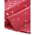 thumbnail image 5 of DARING DIVA Stand Collar Metallic Dots Stars Blouse Top XS Red-Leaf, 5 of 6