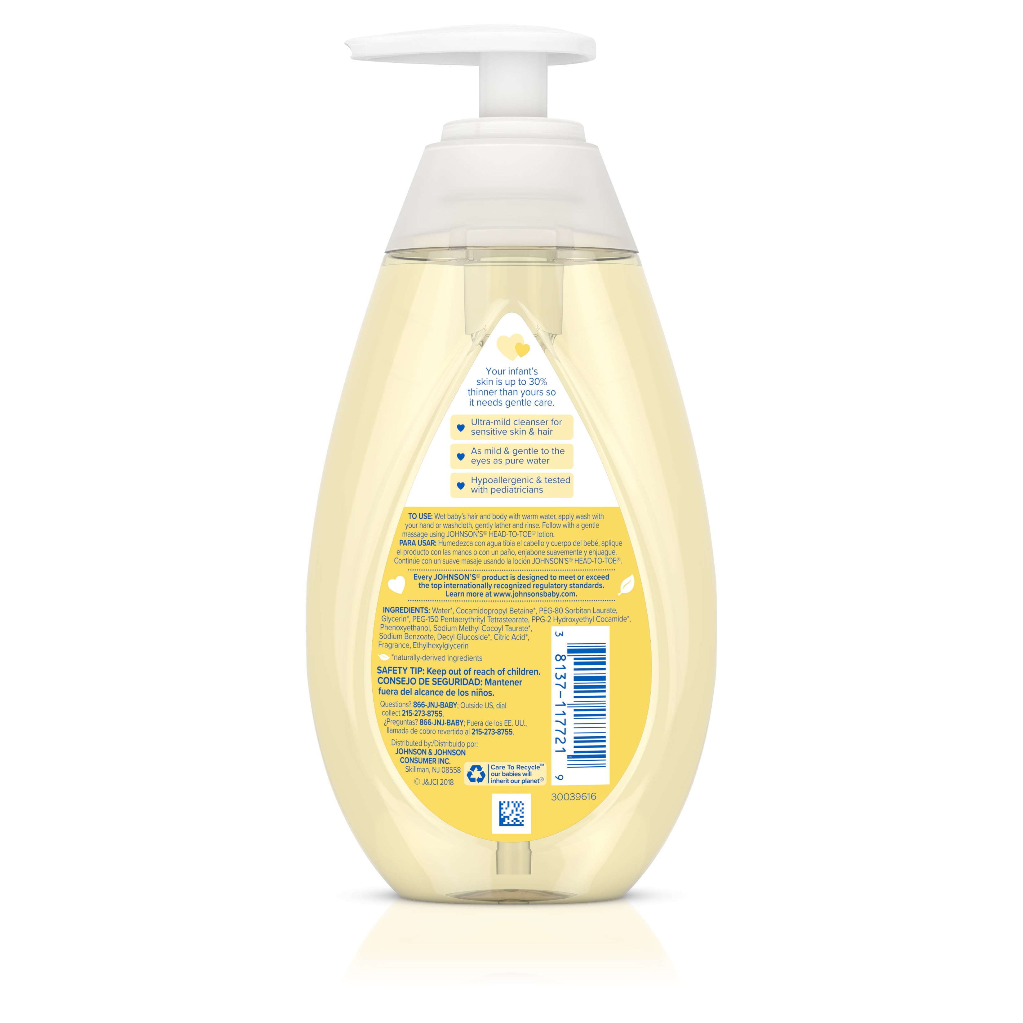 johnson's head to toe wash and shampoo