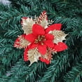 thumbnail image 7 of Cheers.US 6Pcs Glitter Christmas Flowers Christmas Tree Christmas Wreath Accessories Ornaments,5.5 Inch Artificial Poinsettia Flowers for Xmas Holiday Home Party Decor, 7 of 7