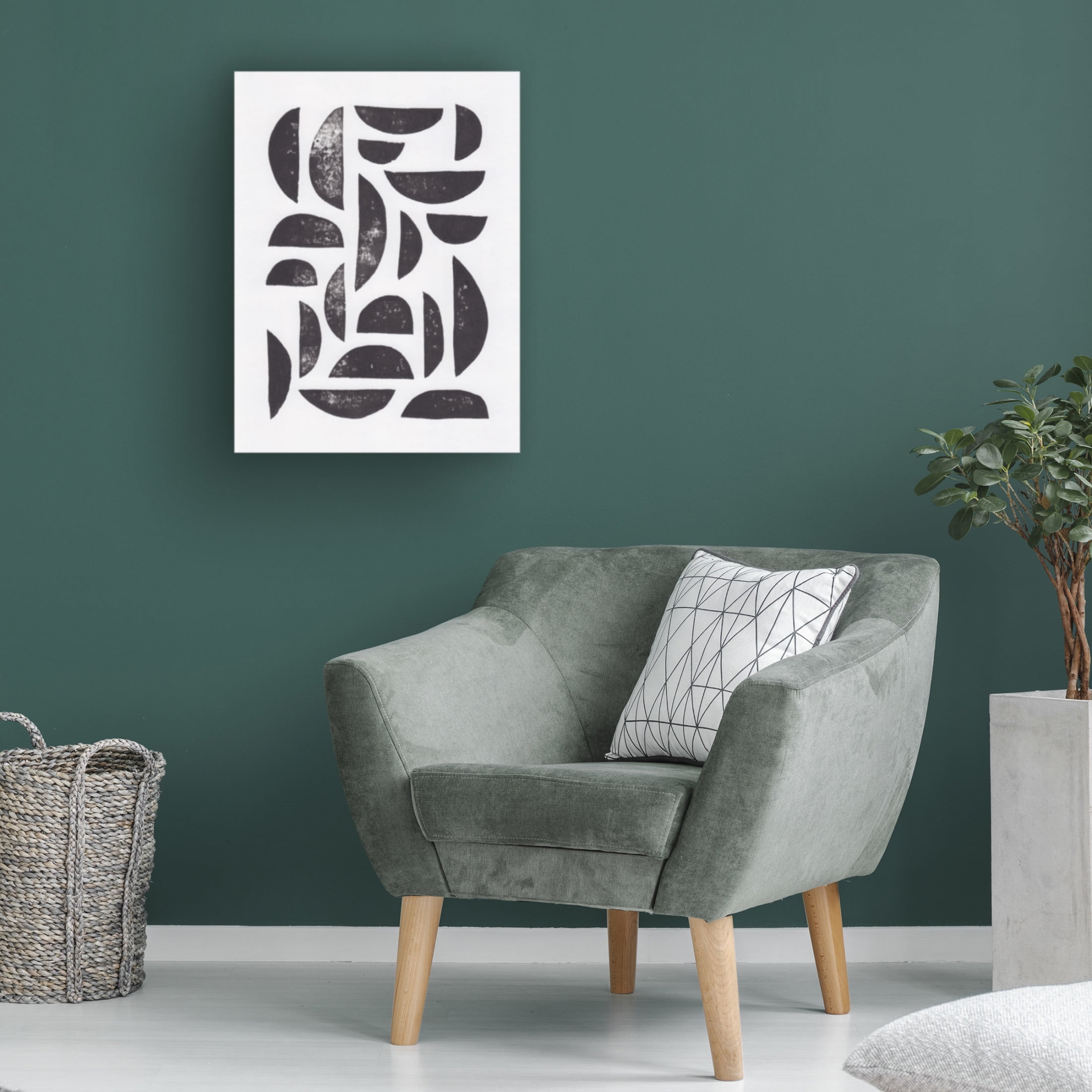 Trademark Fine Art Alisa Galitsyna Linocut Abstract 7 Canvas Wall Art