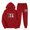 Red, variant on mihongmao Travel Outfits for Women Beach Outfits Women's Easter Print Athleisure Coat Trousers Hooded Hoodie Top Trousers Set Long-sleeved Hooded Suit Pink L